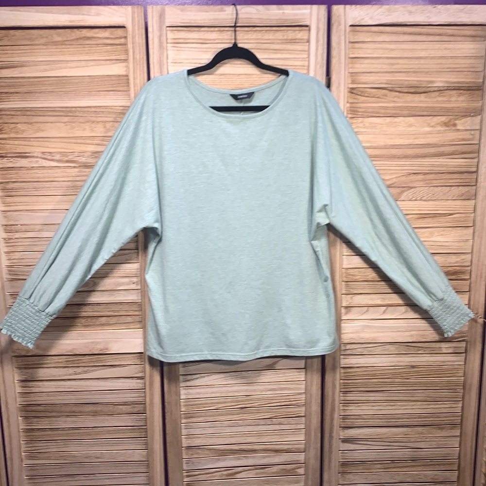 Dokotoo Smocked Long Sleeves T Shirt Material Shirt L Green